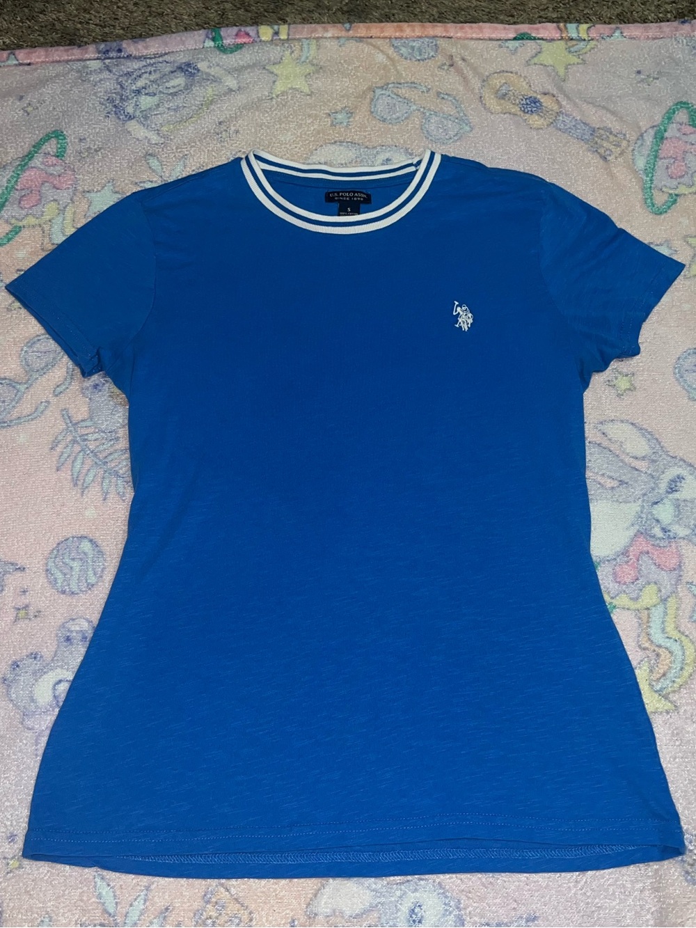 U.S. Polo Assn. Royal Blue Crewneck Tee with White Trim